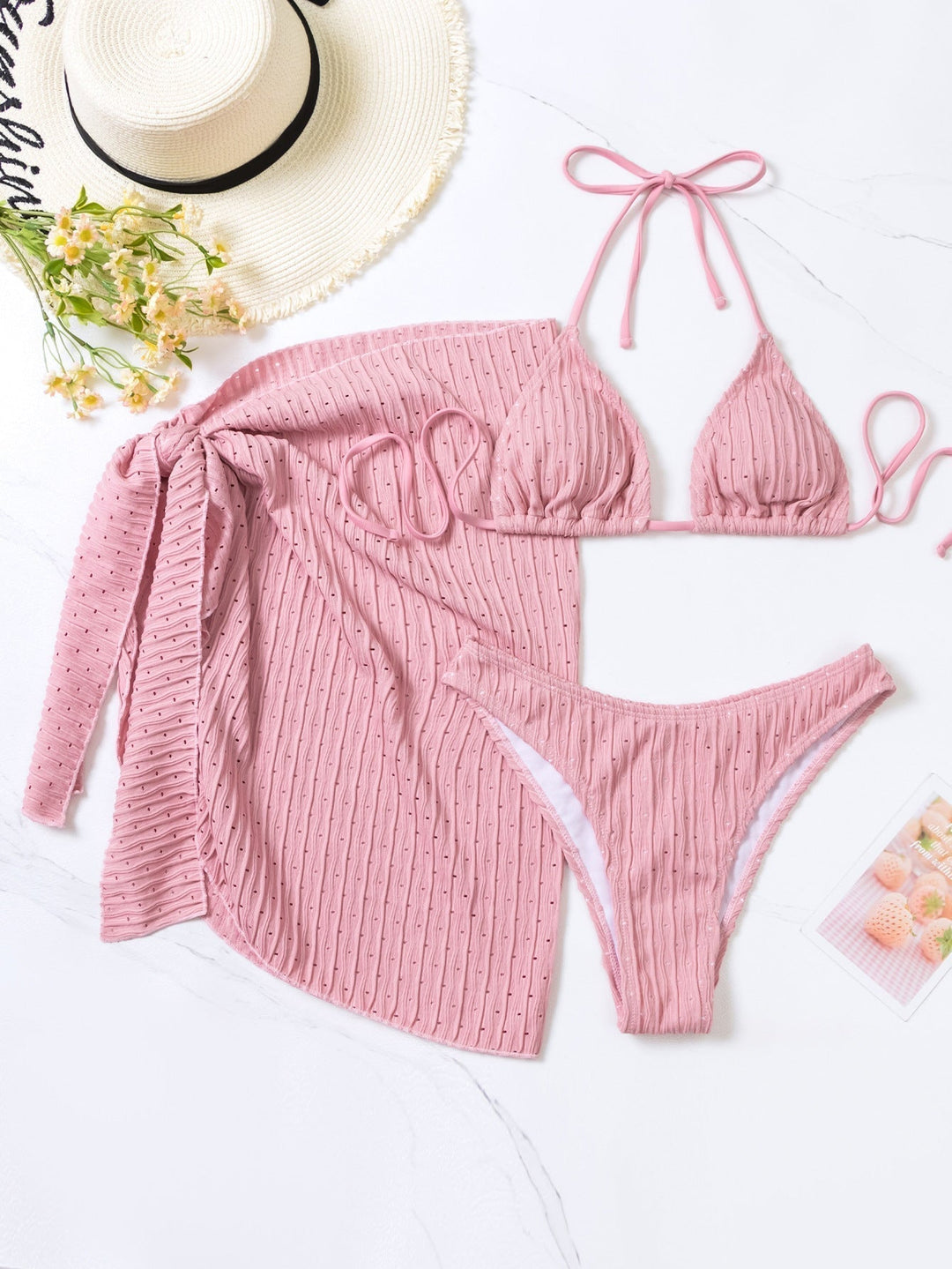 Bikini Malibu - Top Triángulo y Braguita con Falda (3 Piezas)