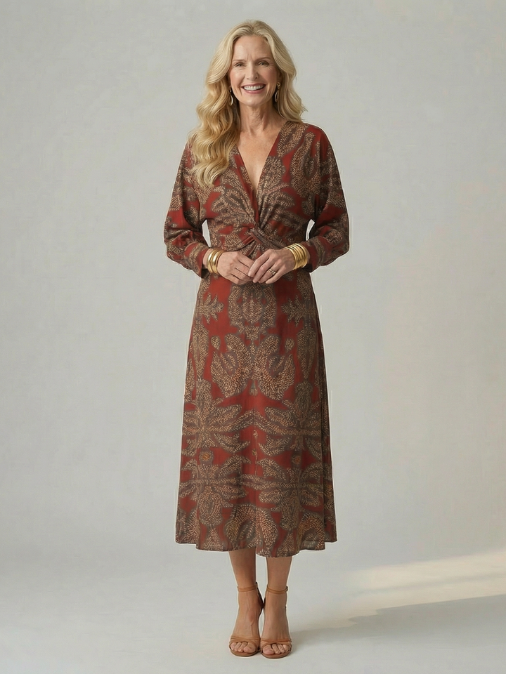 Lune | Vestido Midi Envoltura Natural