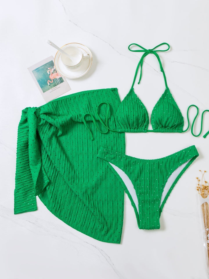 Bikini Malibu - Top Triángulo y Braguita con Falda (3 Piezas)
