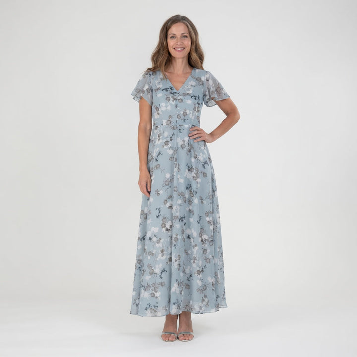 Ismeria | Vestido Maxi de Chiffon Floral