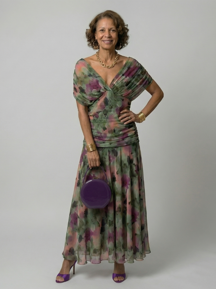 Calen | Vestido Midi Casual con Hombros Descubiertos