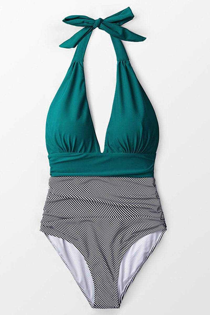 Maillot de Baño Una Pieza Verano a Rayas Bicolores