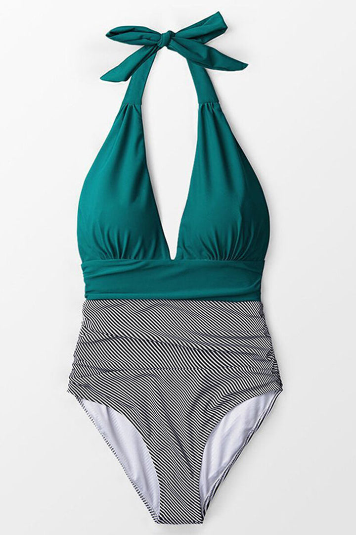 Maillot de Baño Una Pieza Verano a Rayas Bicolores