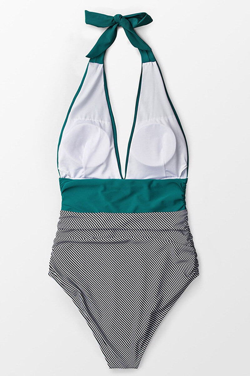 Maillot de Baño Una Pieza Verano a Rayas Bicolores