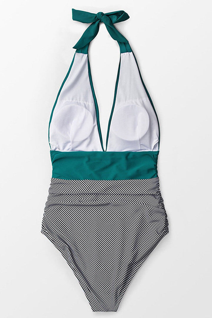 Maillot de Baño Una Pieza Verano a Rayas Bicolores