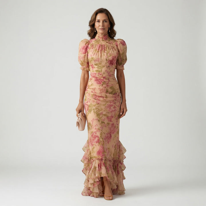 Vianne | Vestido Maxi con Cuello Alto Suave
