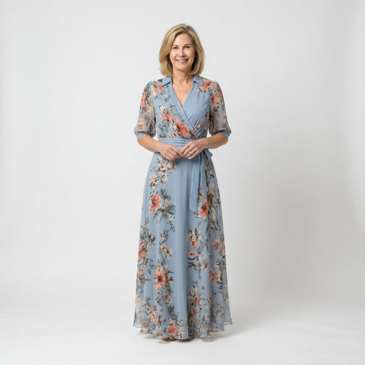 Elowen | Vestido Maxi Envolvente con Escote en V Floral