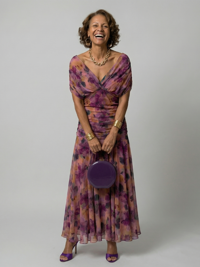 Calen | Vestido Midi Casual con Hombros Descubiertos