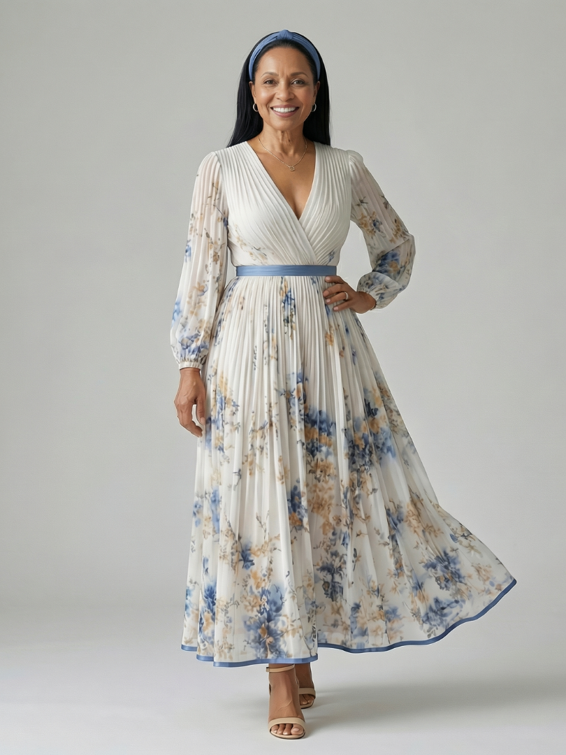 Rielle | Vestido Midi Plisado con Cierre