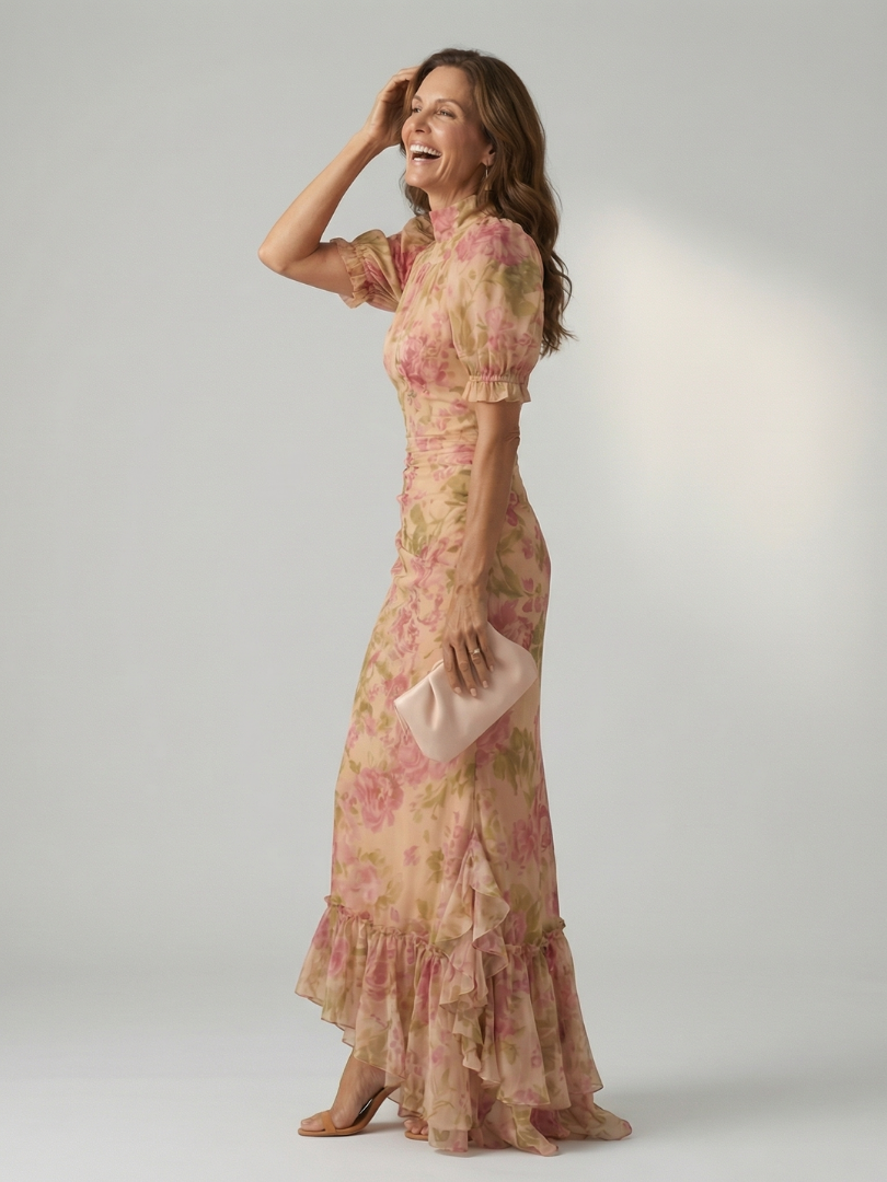 Vianne | Vestido Maxi con Cuello Alto Suave