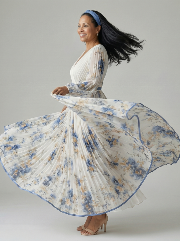 Rielle | Vestido Midi Plisado con Cierre