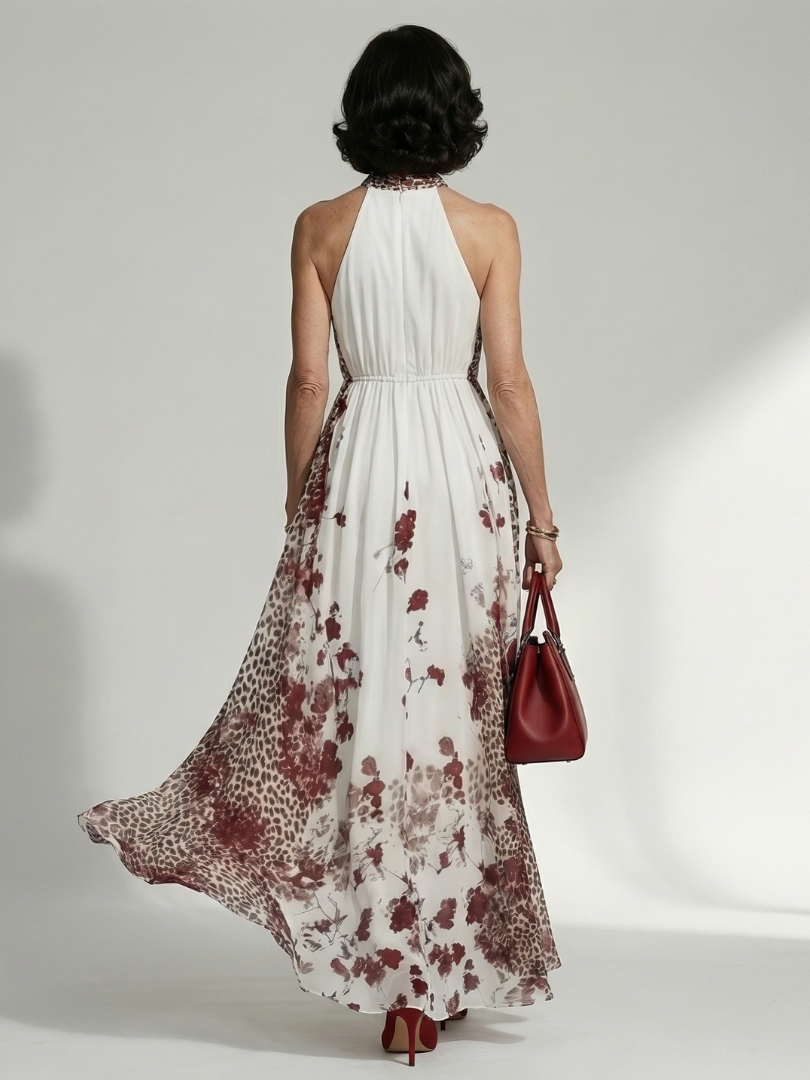 Orlune | Vestido Maxi Plisado Blanco