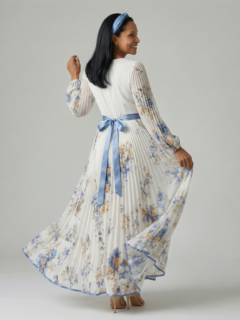 Rielle | Vestido Midi Plisado con Cierre