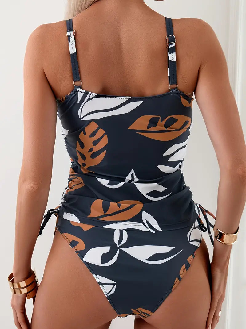 Tankini Venus - Bikini con Estampado Tropical de Hojas
