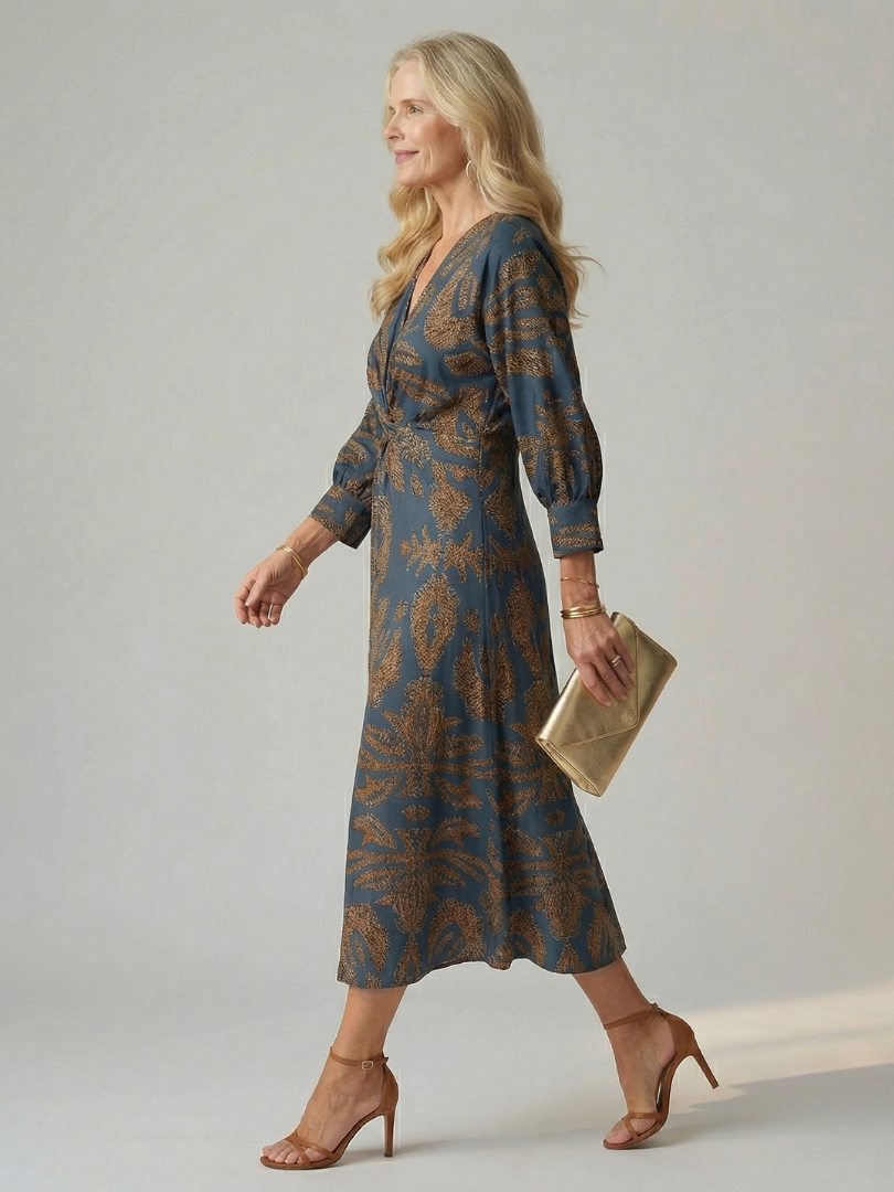 Lune | Vestido Midi Envoltura Natural