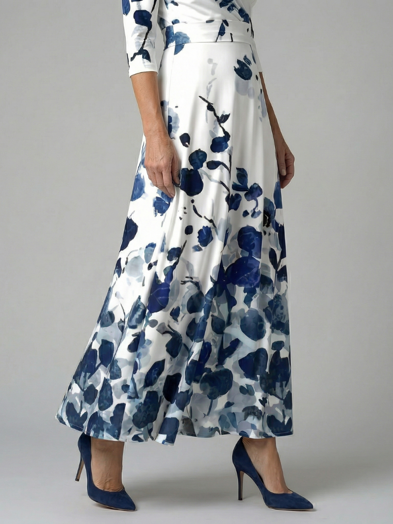 Celine | Vestido Midi Cruzado con Cuello
