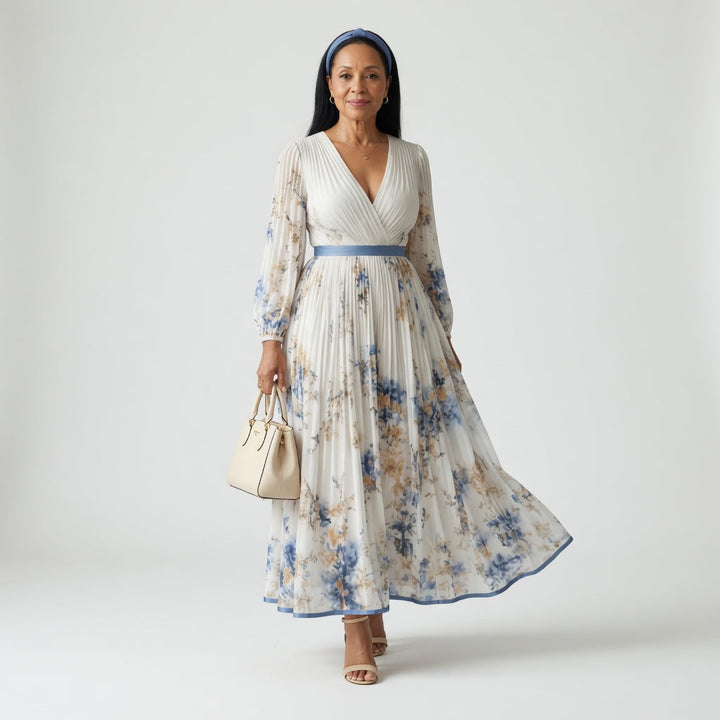 Rielle | Vestido Midi Plisado con Cierre