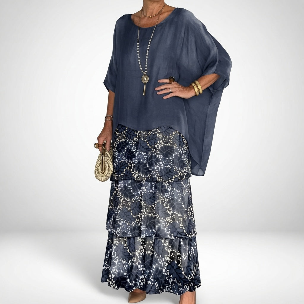 Émeline™ — Vestido maxi fluido con volantes bohemios