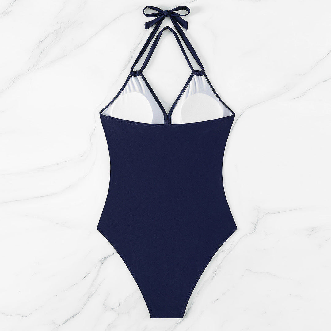 Maillot de Bain Una Pieza Escultural con Cruce y Tul
