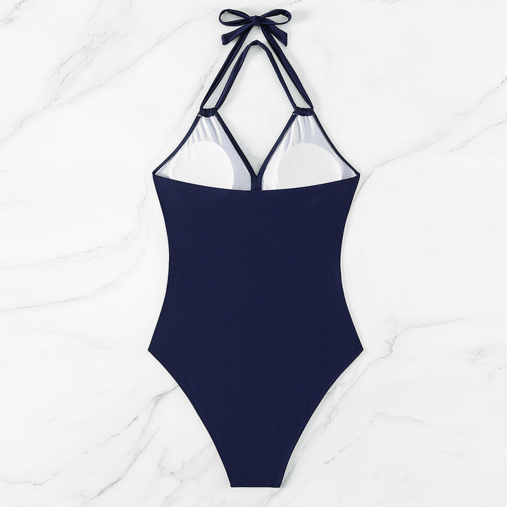 Maillot de Bain Una Pieza Escultural con Cruce y Tul