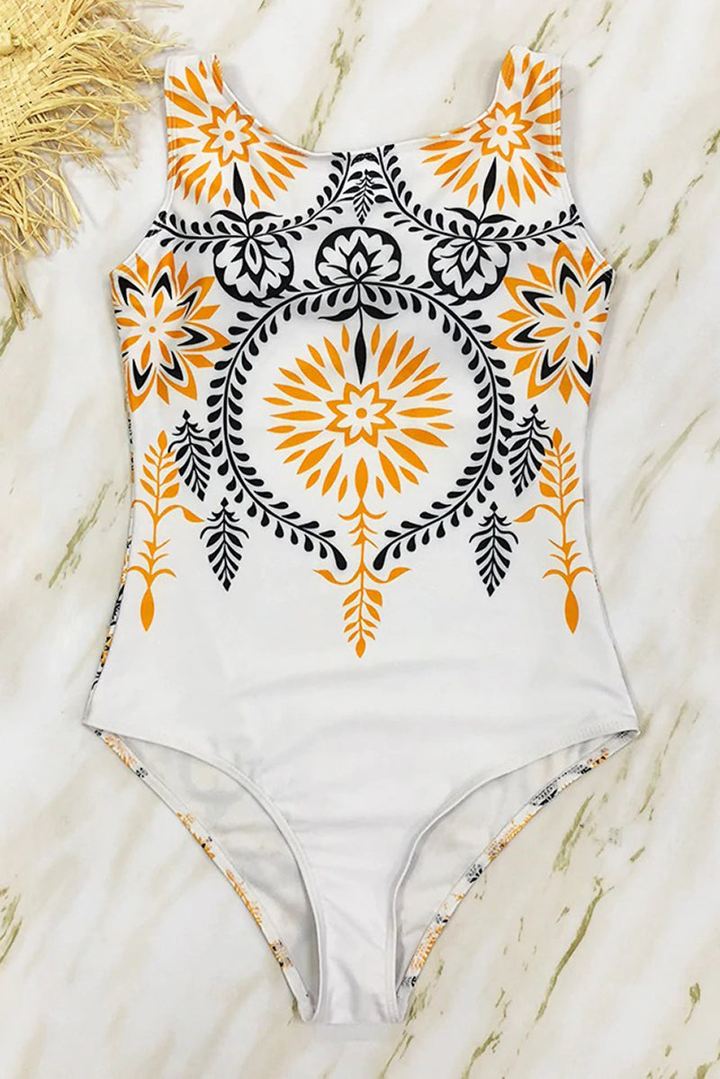 Bañador Entero con Impresión Boho y Cuello Alto