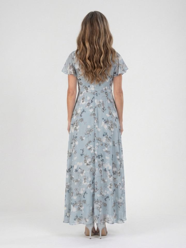Ismeria | Vestido Maxi de Chiffon Floral