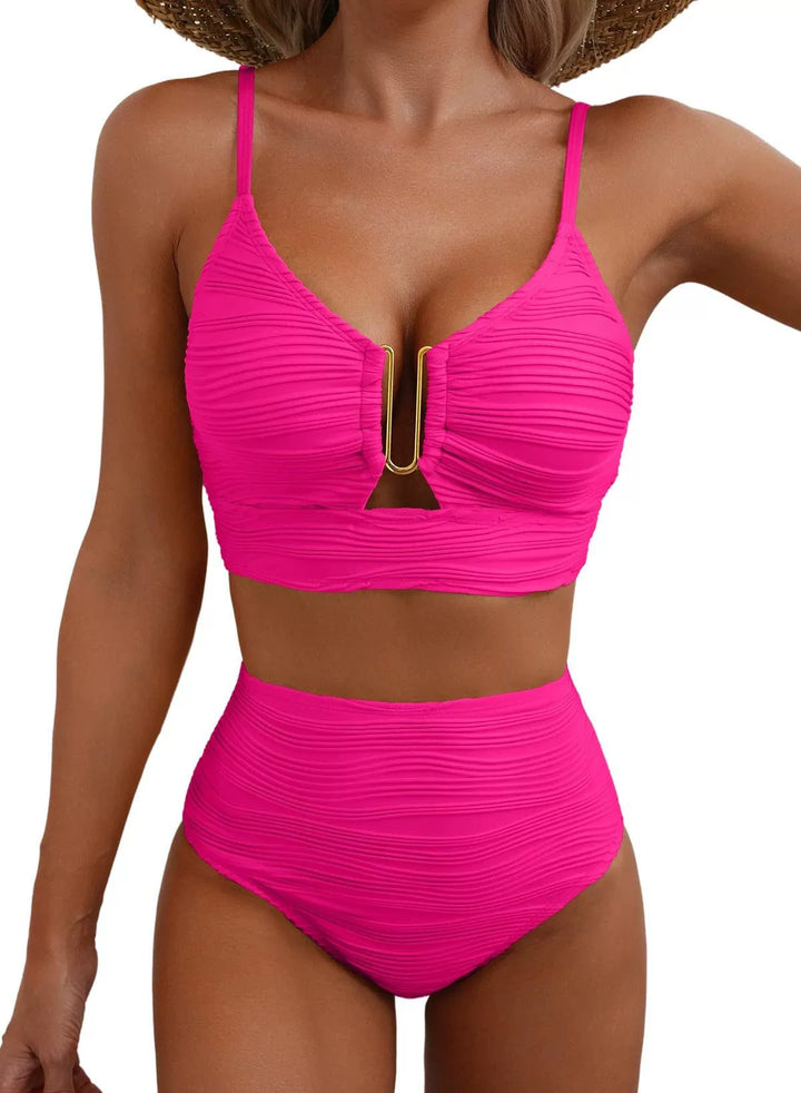 Conjunto de Bikini de Cintura Alta Golden U-Link