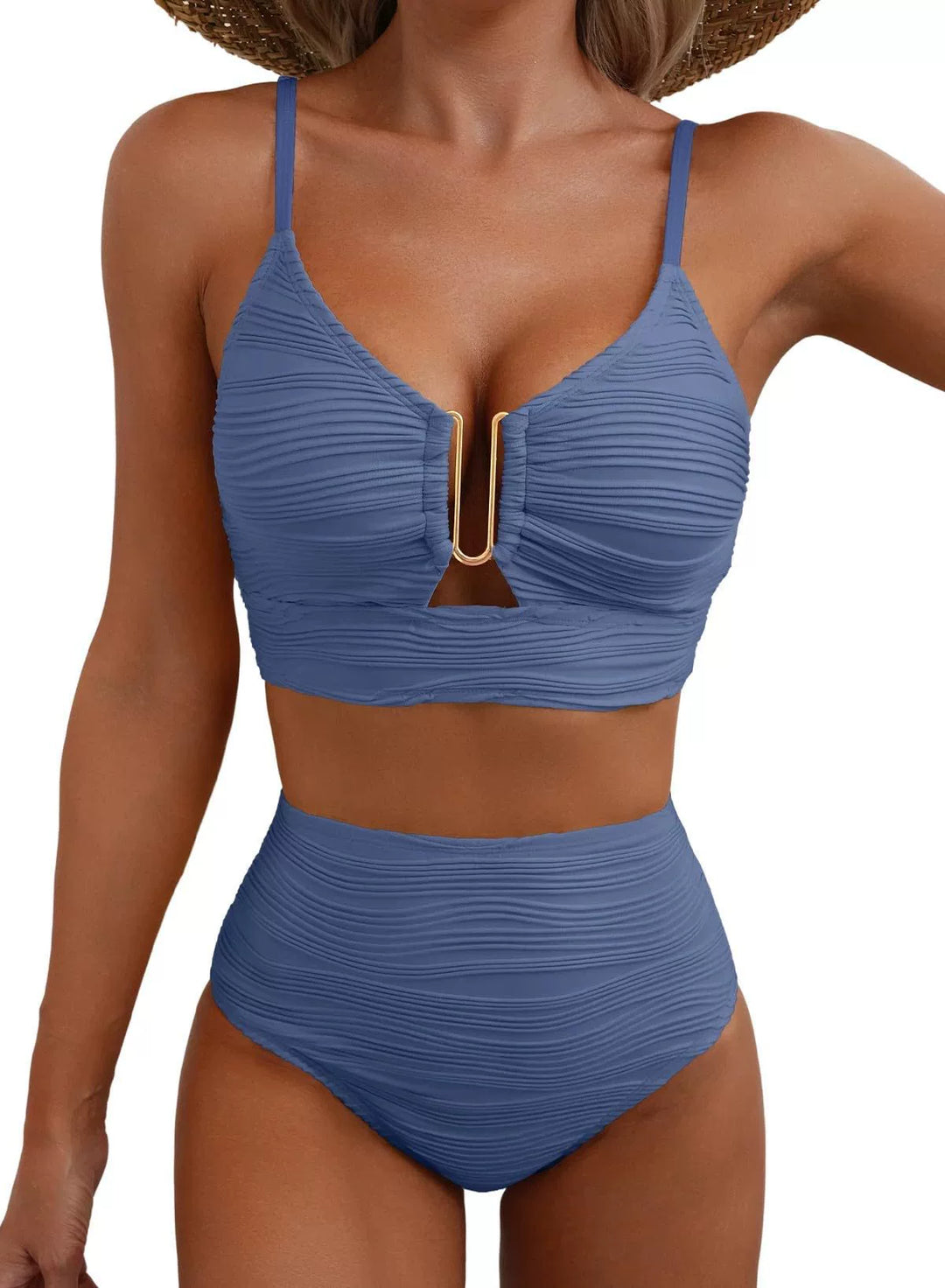 Conjunto de Bikini de Cintura Alta Golden U-Link