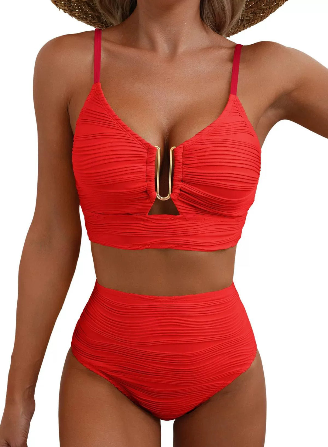 Conjunto de Bikini de Cintura Alta Golden U-Link