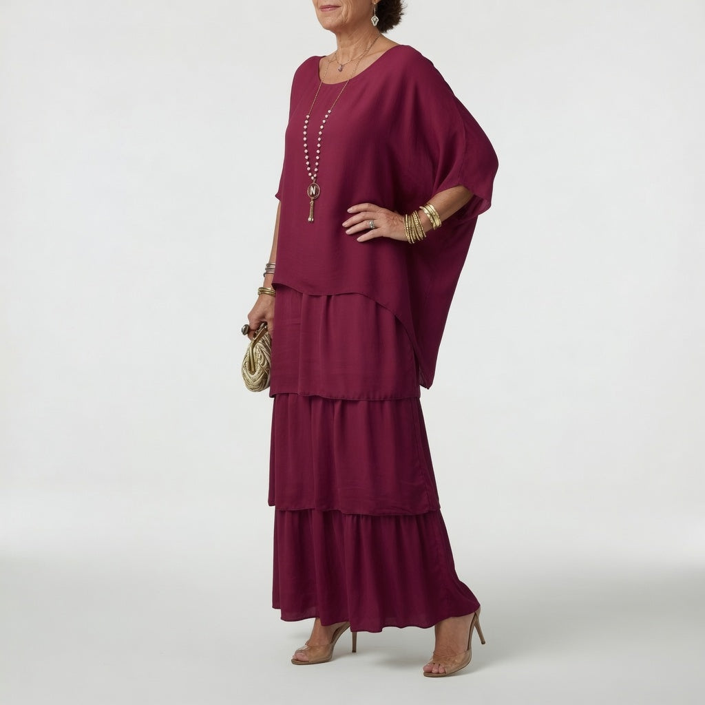 Émeline™ — Vestido maxi fluido con volantes bohemios