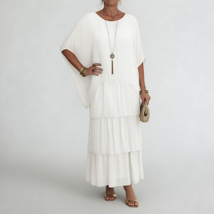 Émeline™ — Vestido maxi fluido con volantes bohemios