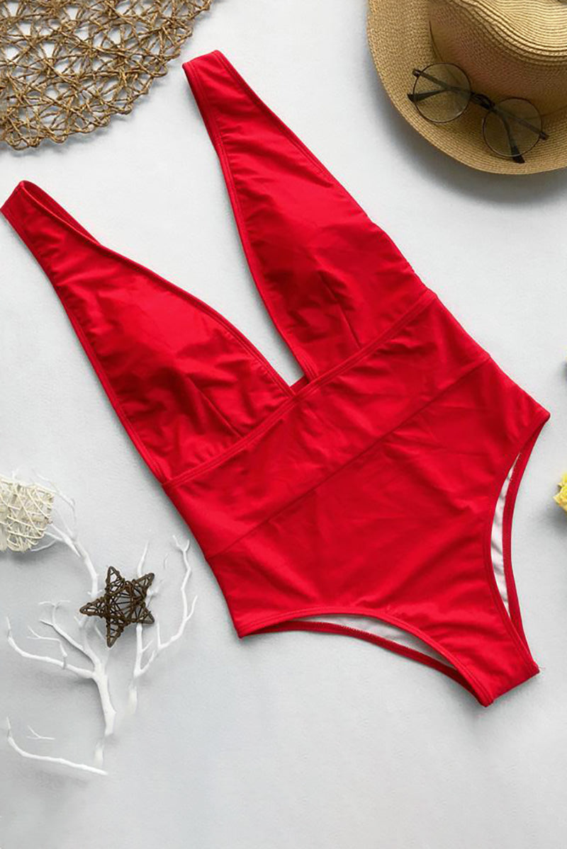 Maillot de bain una pieza California con escote en V